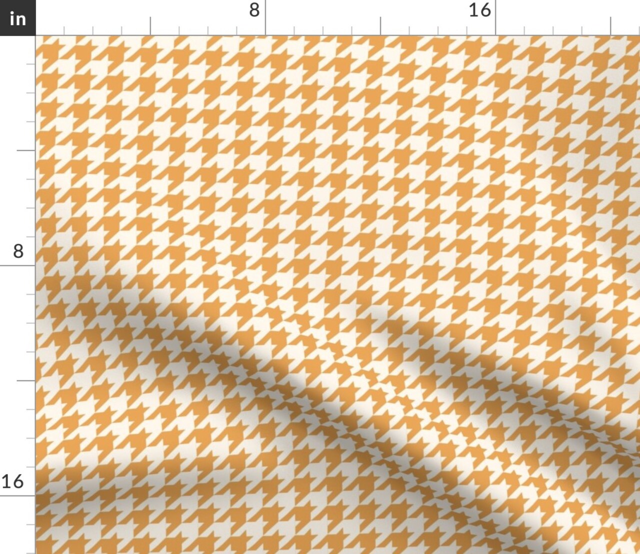 Retro Checkered Orange Yellow Houndstooth Coordinates Pattern Abstract Vintage Custom Printed Fabric by Spoonflower Various Fabrics by the Yard or Fat Quarter